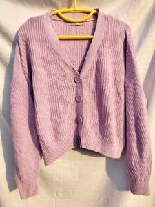 Purple Crochet Cardigan