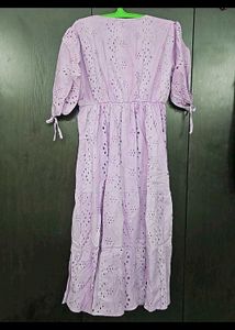 Lavender Eyelet Midi Dress