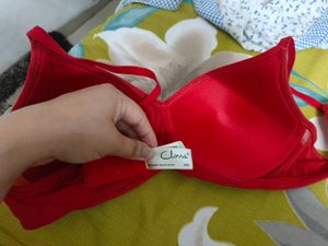 Clovia Red Padded Tshirt Bra - 34B