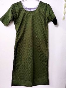 Embroidery Green Kurta