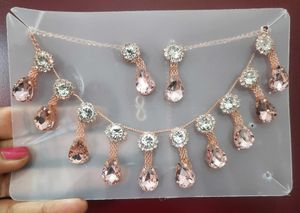 Pink Teardrop Jewelry Set