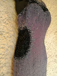 Elegant Grey Spaghetti strap Cut Dana Evening Gown