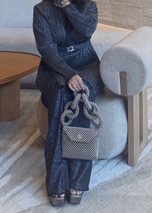 Stylish Metallic Co ord Set with padded shoulder