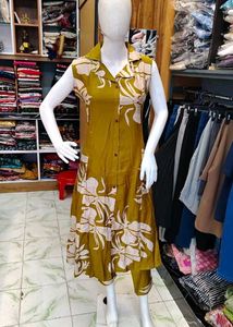Muslin silk vertical co ord set