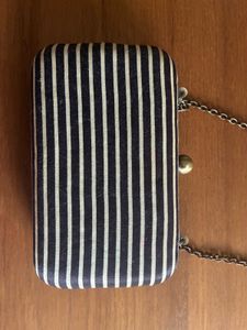 Nicobar Striped Clutch with Chain