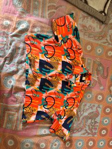 Funky Patterned Cropped Shirt