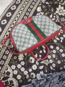 Red &amp; Beige Shoulder Bag