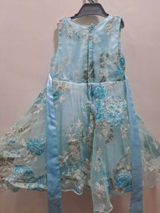 Cute Blue Floral Dress 4 To 5 Years