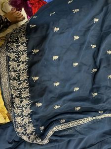 Navy Blue Embroidered Mayra Cut Beautiful Dress