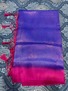 Brand New Dual Tone Mulberry Silk - Blue And Pink