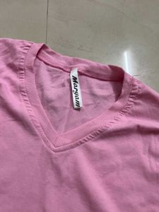 Pink V-Neck Tee