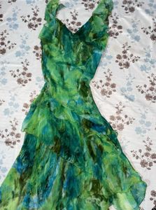 Green Ruffle Bodycon Dress