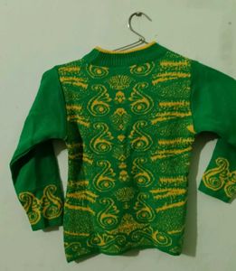 Girls&#39; Green &amp; Yellow Knit Set