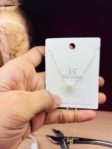 925 Sterling Silver Chain With Yellow Gold Polish
