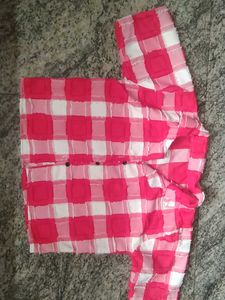 Red &amp; White Plaid Crop Top