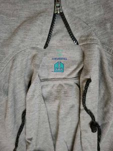 Red and Gray Sleeveless Hoodie