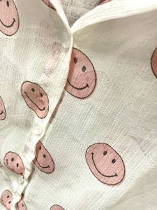 Smiley Face Print Top