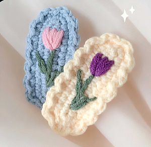 Crochet Flower Hair Clips