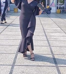 Elegant Black Wrap Dress