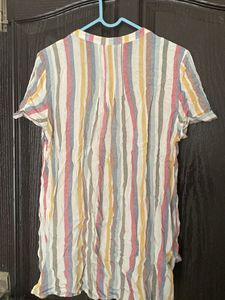 Striped Button-Down Top