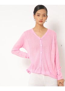 Knitted pink ajio cardigan