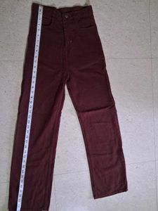 Burgundy Straight Jeans