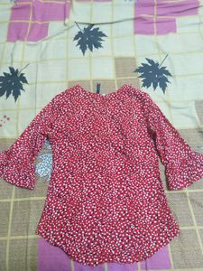 Bright Red Synthetic Semi Formal top