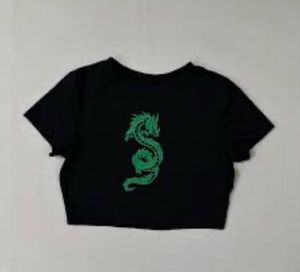 Black Dragon Cropped Top