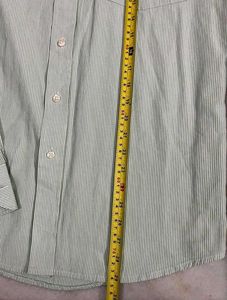 IZOD GREEN VERTICAL STRIPES OLD MONEY SHIRT L (44)
