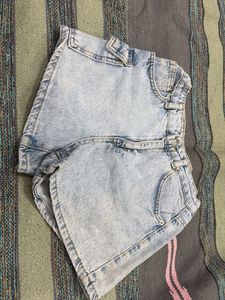 Acid Wash Denim Shorts