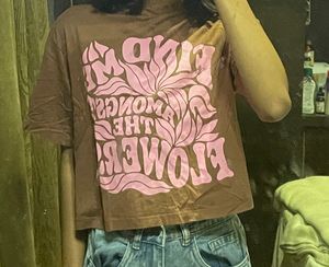 Brown Graphic Print Tee