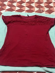 Burgundy Lace Top