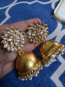 Gold Jhumka Earrings