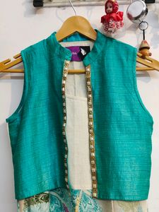 Kurti With Attached Shrug Studded