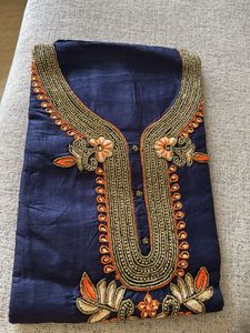 Elegant Navy Embroidered Kurti
