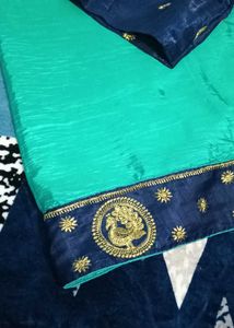 Blue &amp; Green Saree with Blouse