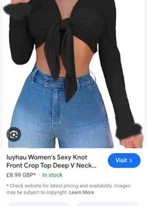 Y2k Red Knot Cropped Top