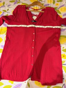 Beautiful Red criss-cross back Shirt