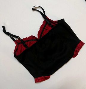Urbanic Satin Ruched Corset-Inspired Bustier Top