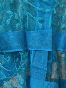 Blue Embroidered Dupatta