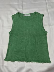 Green crop Top