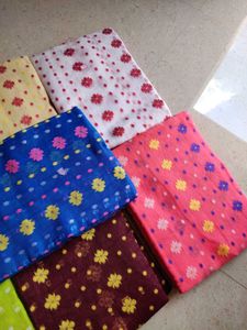 Blue Floral Soft Jamdani Saree