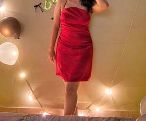 Red Mini backless Dress