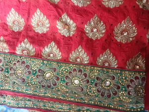 Elegant Red &amp; Gold Sari