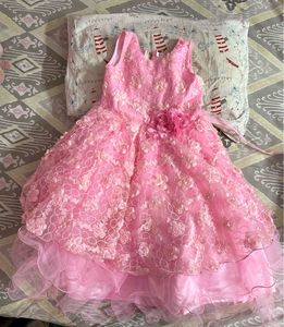 Pink Flower Girl Dress