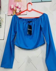 Blue Shein Long Sleeve Top