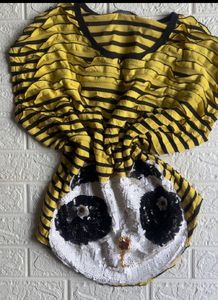 Panda ruffles and Sequin T-Shirt
