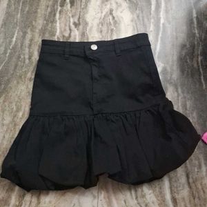 Black Ruffle Mini Skirt