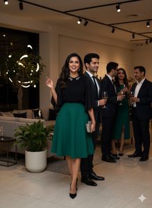 Glamour Alert🖤Jewelled Collar Bell-Sleeve Blouse