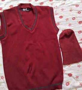 Woollen Half Sweater + Cap